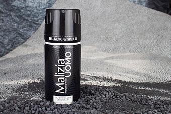 Neues aus der Deo-Schmiede Malizia Uomo : Black &amp; Wild - Black &amp; Wild - der neue Duft aus der Malizia Uomo Deo-Schmiede. Ein edler Duft kombiniert mit dem gewohnten Deo-Schutz von Malizia Uomo. So wild und mysteriös, der Hauch von warmen Holz drückt männliche Stärke aus.