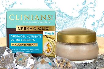 Die neue ultraleichte Gel-Creme von CLINIANS  - Crema &amp; Olio FRESH mit Arganöl