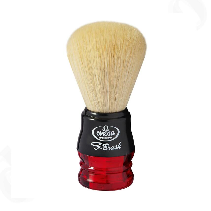 Omega shaving brush 10077 synthetic bristle - red handle