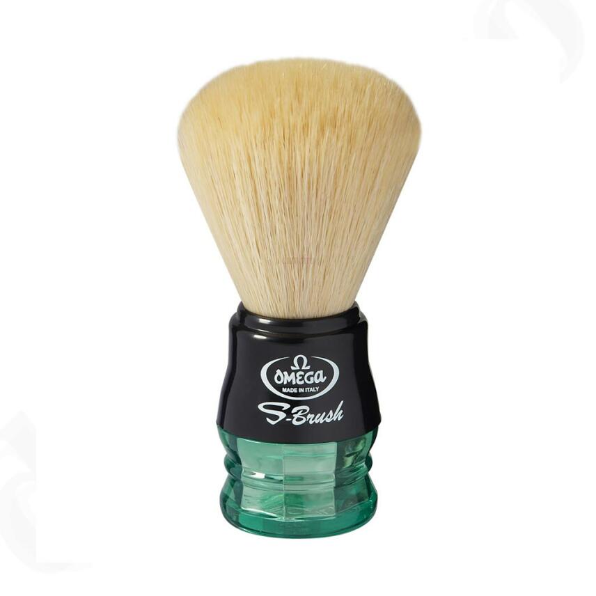 Omega shaving brush 10077 synthetic bristle - green handle