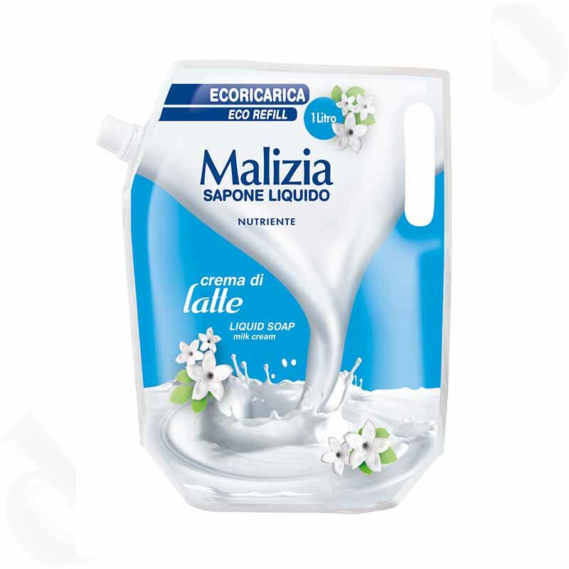 Malizia liquid soap milk cream 1000 ml refill