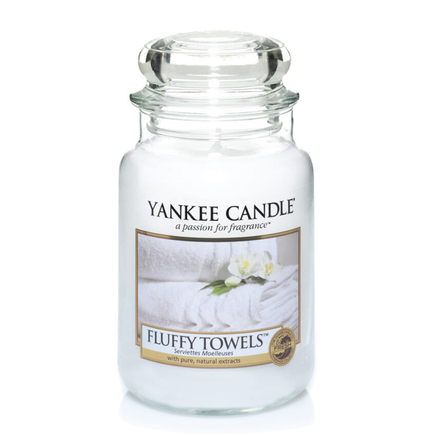 Yankee Candle Fluffy Towels Duftkerze Gro&szlig;es Glas 623 g