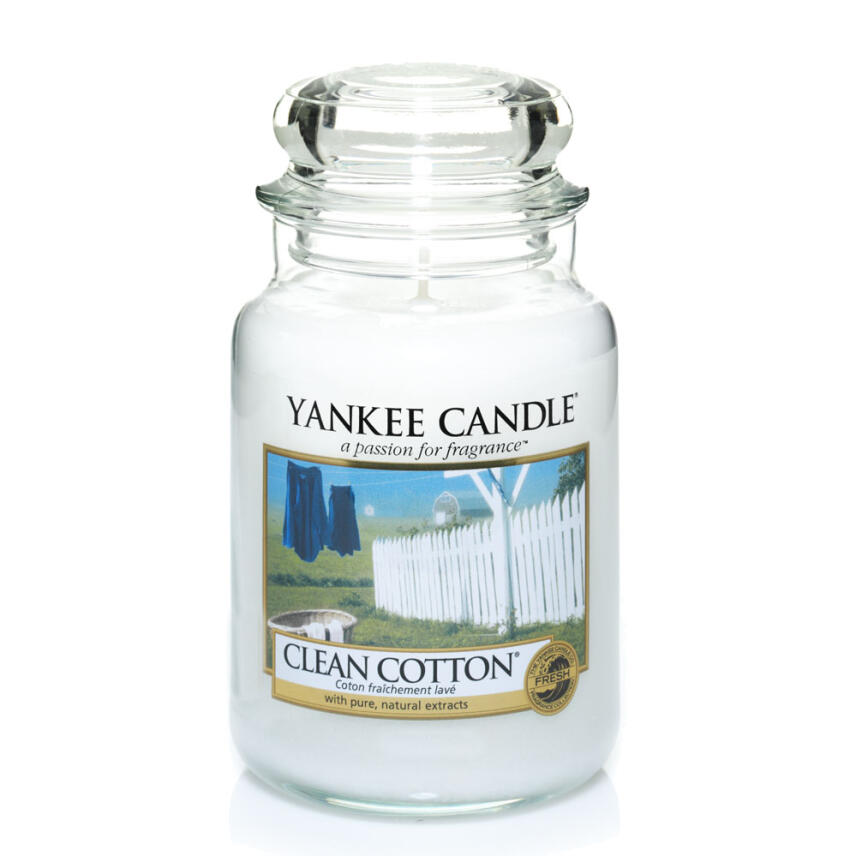 Yankee Candle Clean Cotton Duftkerze Gro&szlig;es Glas 623 g