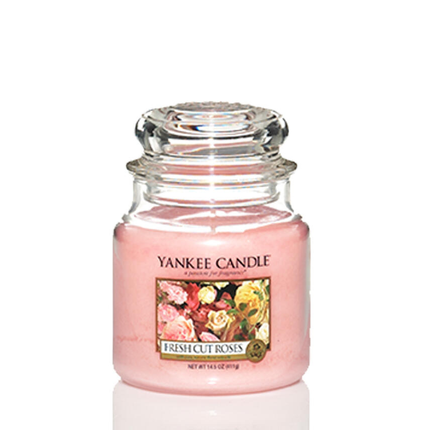 Yankee Candle Fresh Cut Roses Duftkerze Mittleres Glas 411 g