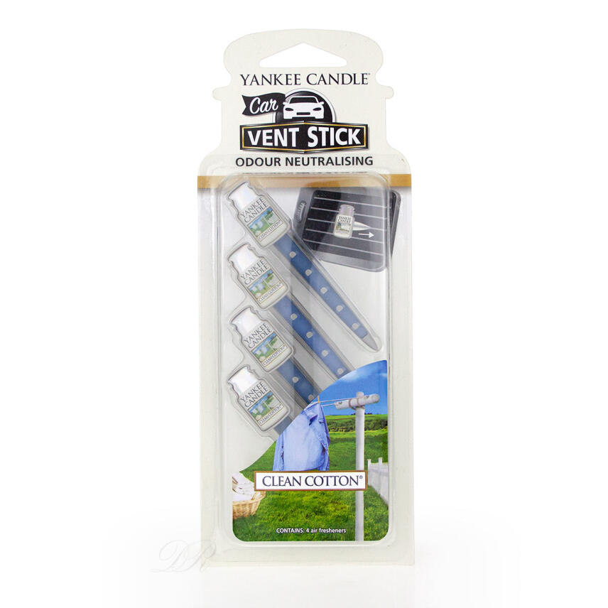 Yankee Candle Clean Cotton Car Vent Stick 4 St&uuml;ck