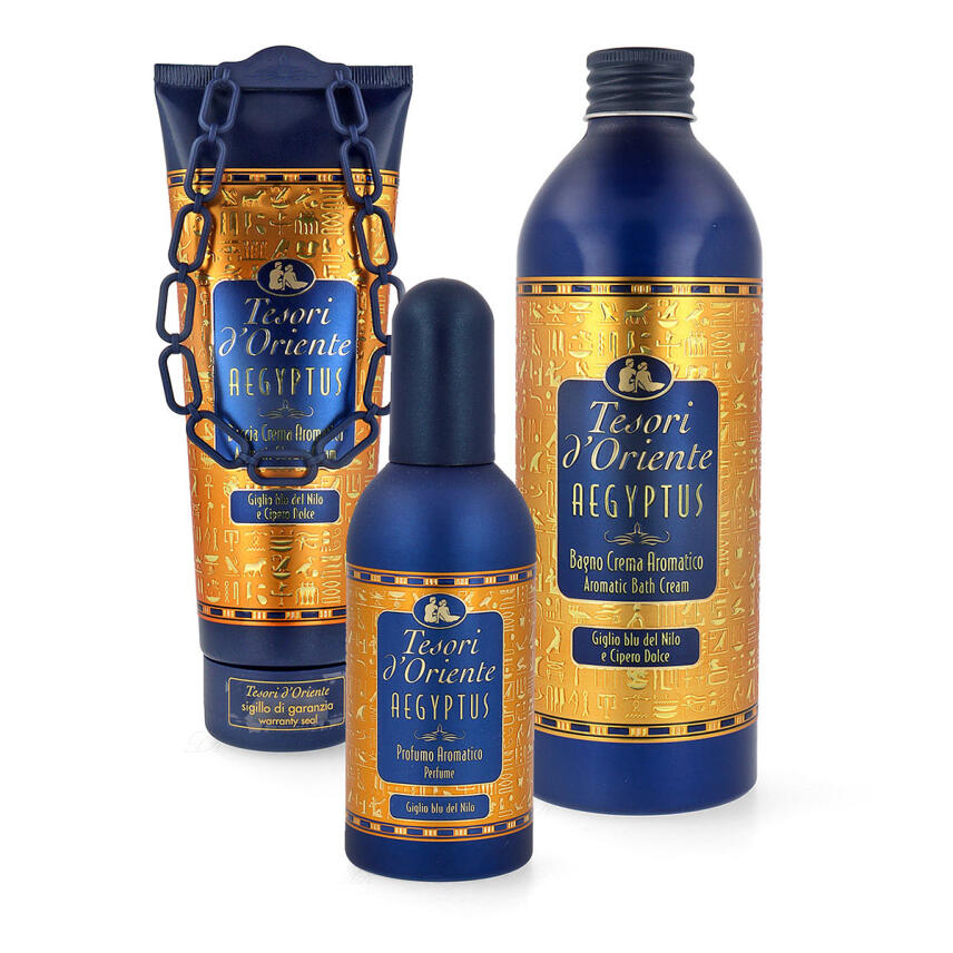 Tesori dOriente Aegyptus Pflegeset 3 teilig mit Parfum, Duschcreme &amp; Badecreme