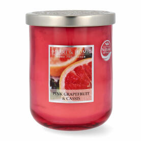 Heart & Home Scented candle Pink Grapefruit & Cassis Large Jar 340 g / 11.99 oz.