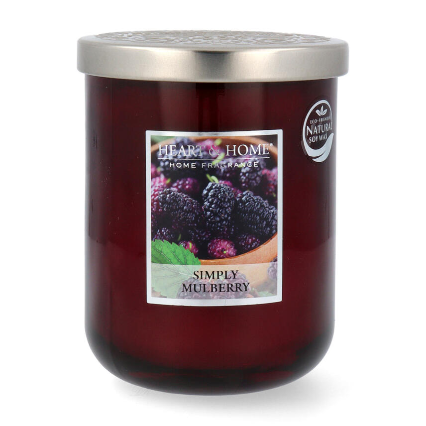 Heart &amp; Home Duftkerze Simply Mulberry Gro&szlig;es Glas 340 g