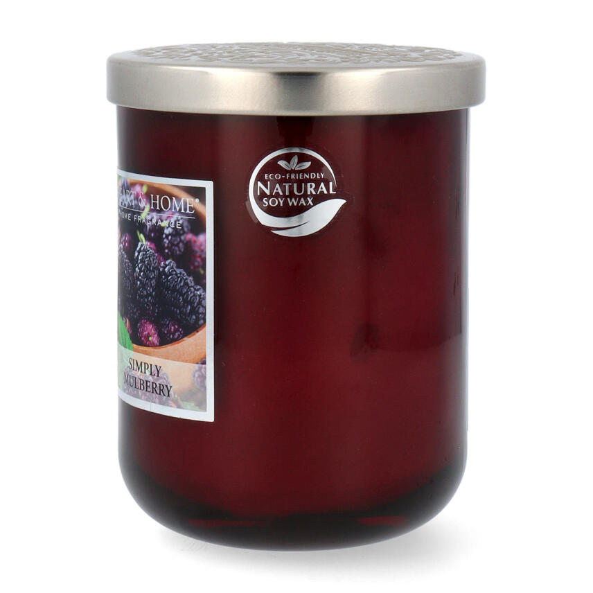 Heart &amp; Home Duftkerze Simply Mulberry Gro&szlig;es Glas 340 g