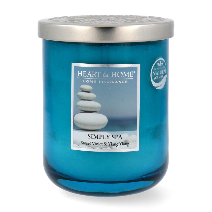 Heart &amp; Home Duftkerze Simply Spa Gro&szlig;es Glas 340 g