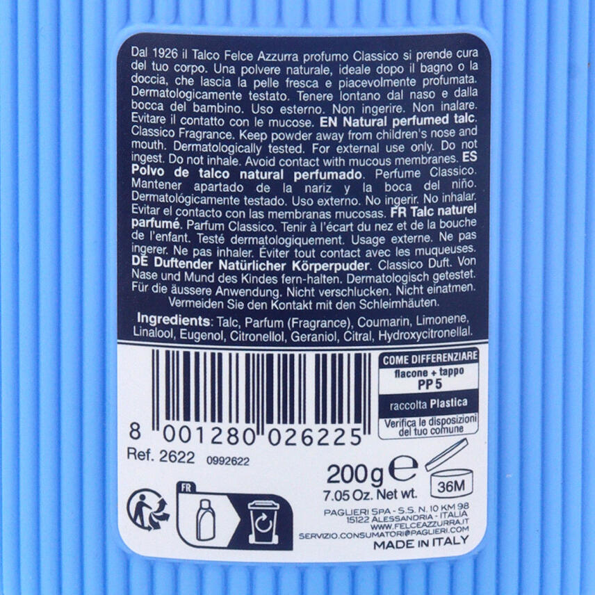 PAGLIERI Felce Azzurra K&ouml;rperpuder 12x 200g Dose