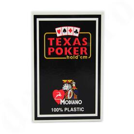 MODIANO POKER - BlackJack Playing Cards 100% Plastic 54 black Jumbo Index