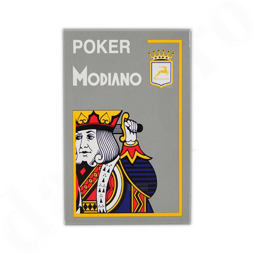 Modiano Spielkarten aus 100% Plastik Poker Cristallo 4 Index grau