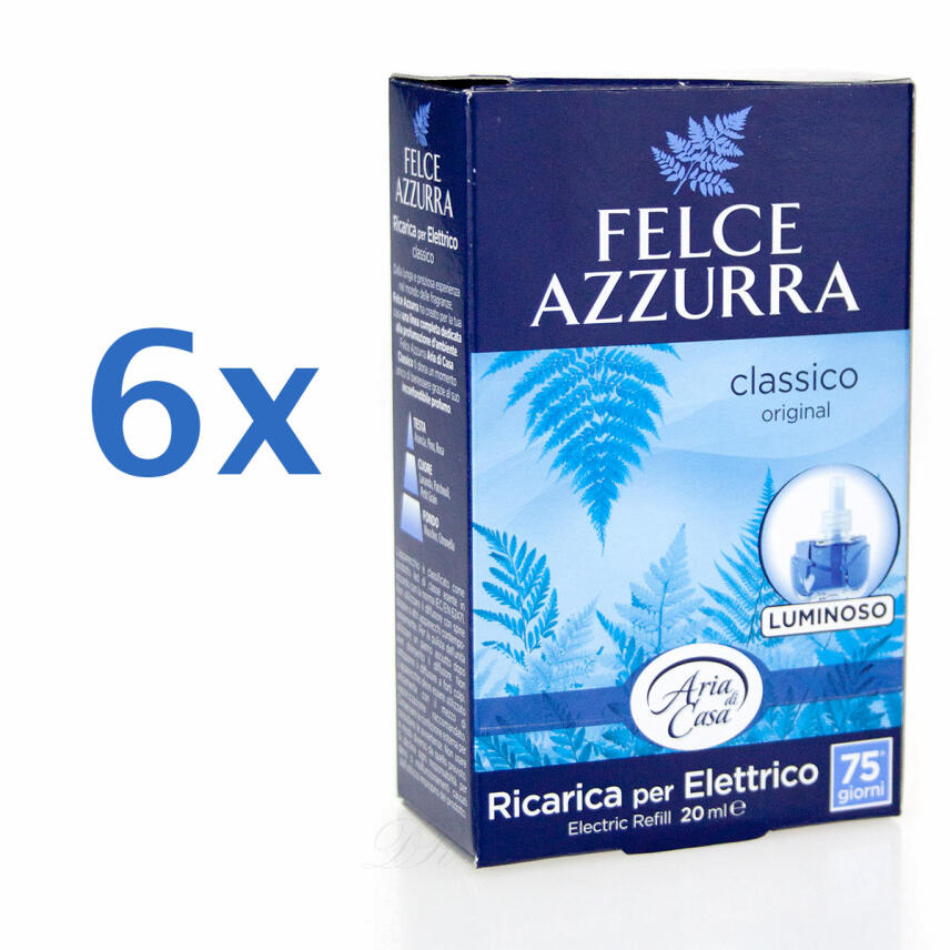 Paglieri Felce Azzurra Aria di Casa Electric Perfume Diffusor Refill Original 6 x 20 ml