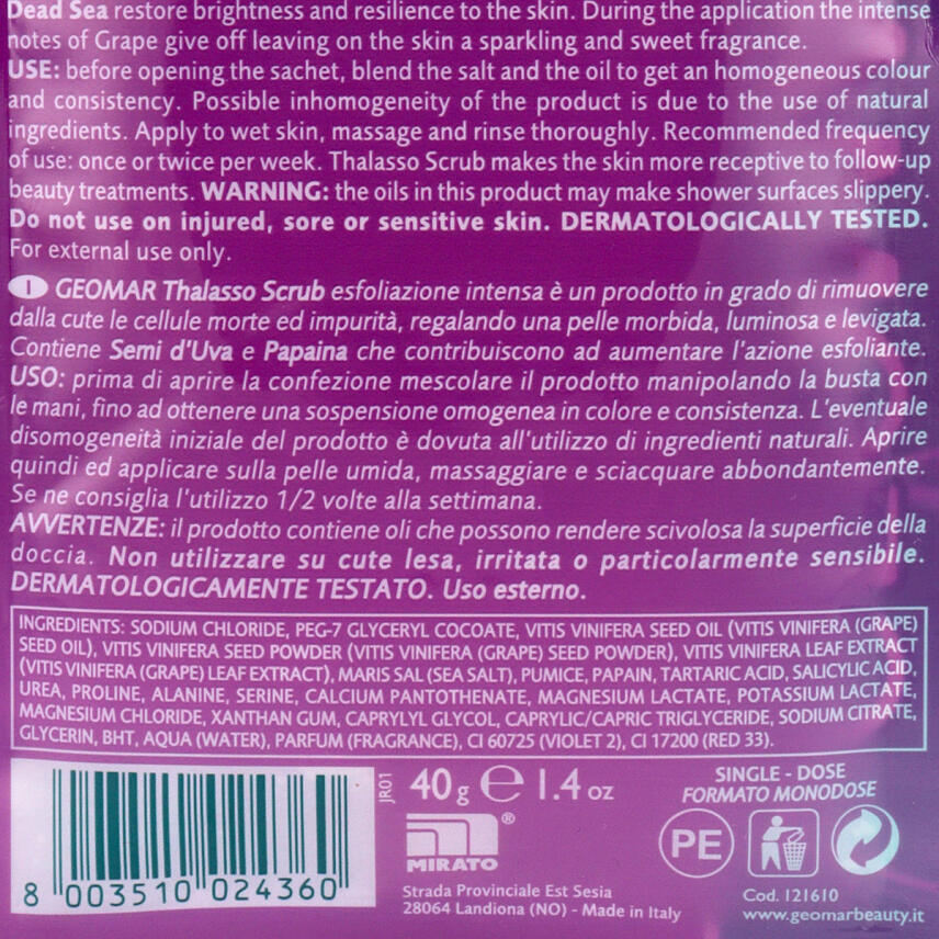 GEOMAR Thalasso Scrub Intensiv Peeling mit Meersalz Traubenkernen 40g Einzeldose