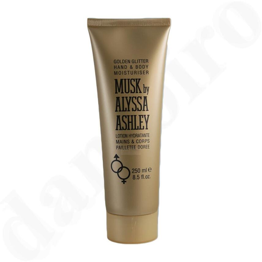 Alyssa Ashley Musk Golden Glitter Hand &amp; K&ouml;rper Feuchtigkeitslotion 250 ml