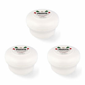 PRORASO - Shaving soap - white for sensible skins 3x 150ml