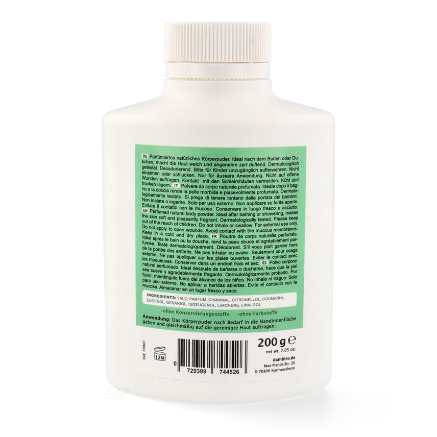 Fragranza Reale Classico K&ouml;rperpuder mit Talkum 200 g
