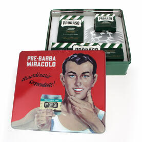 PRORASO Vintage Tins green pre shave miracle complete Kit...