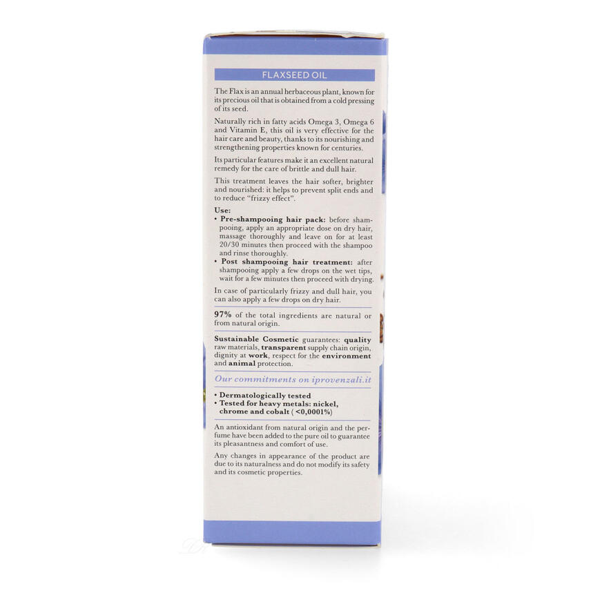 I Provenzali 100% Reines Leinsamen&ouml;l f&uuml;r die Haare 100 ml