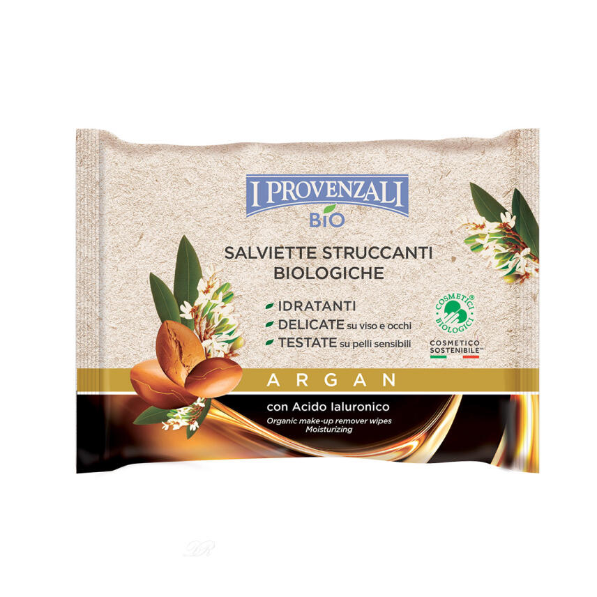 I Provenzali Biologische Reinigungst&uuml;cher f&uuml;r Make-Up mit Argan&ouml;l 20 St&uuml;ck