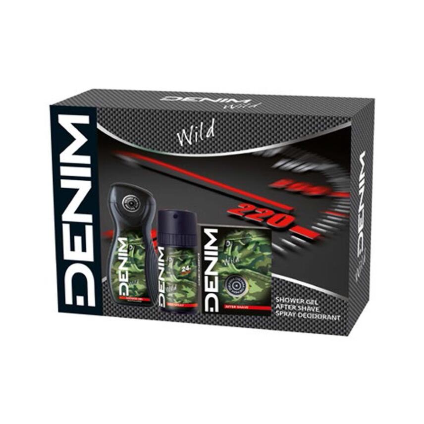 DENIM WILD Geschenkset After Shave 100 ml + deo 150 ml + duschgel 150ml
