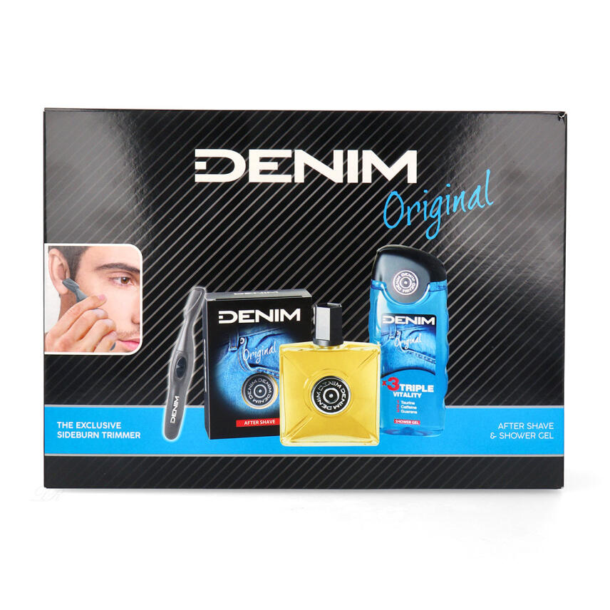 DENIM Original Geschenk Set Aftershave + Duschgel + Trimmer