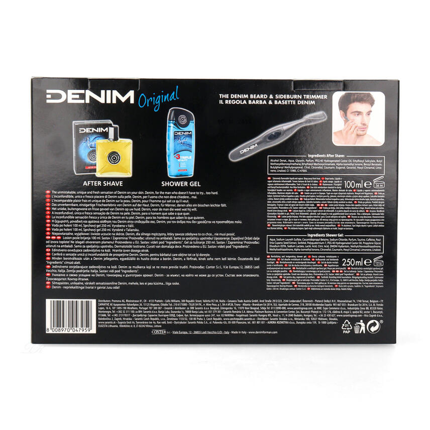 DENIM Original Geschenk Set Aftershave + Duschgel + Trimmer