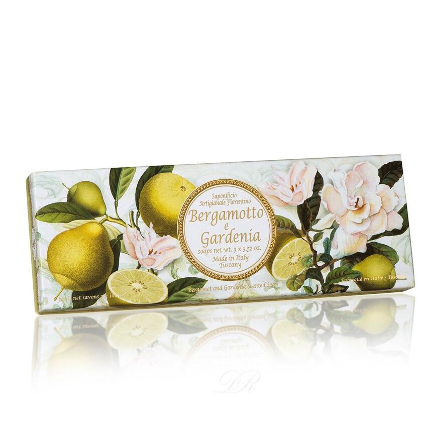 Saponificio Artigianale Fiorentino Bergamotte und Gardenie Seifen 3x 100 g