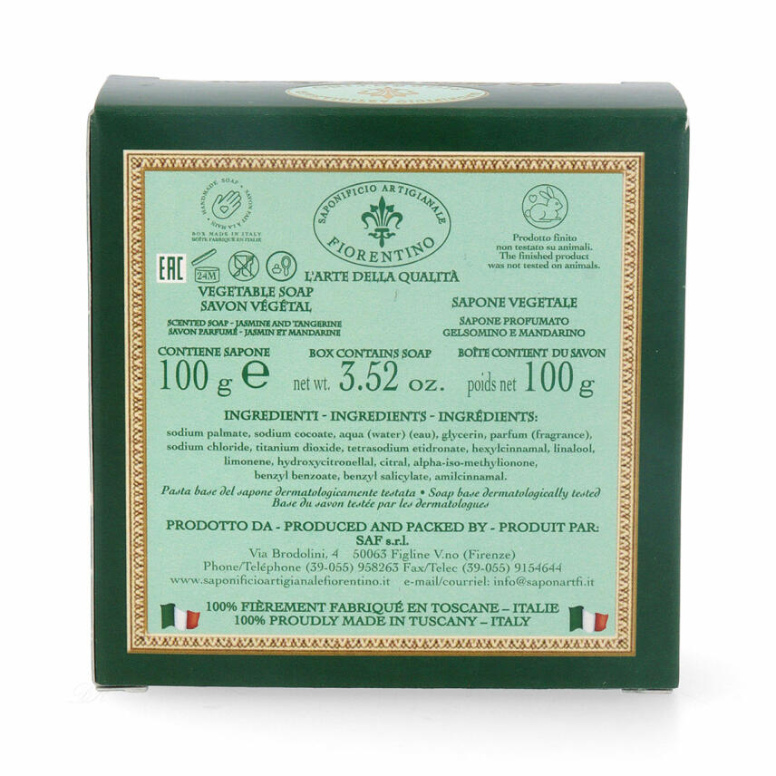Saponificio Artigianale Fiorentino Jasmin und Mandarine Seife 100 g