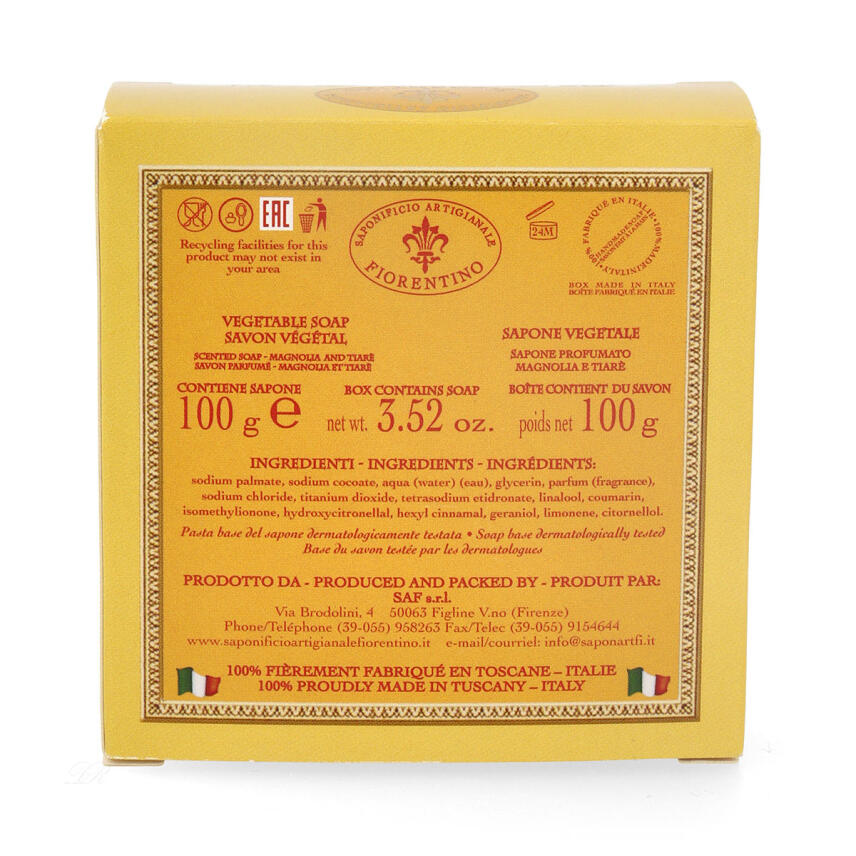 Saponificio Artigianale Fiorentino Magnolie und Tiare Seife 100 g