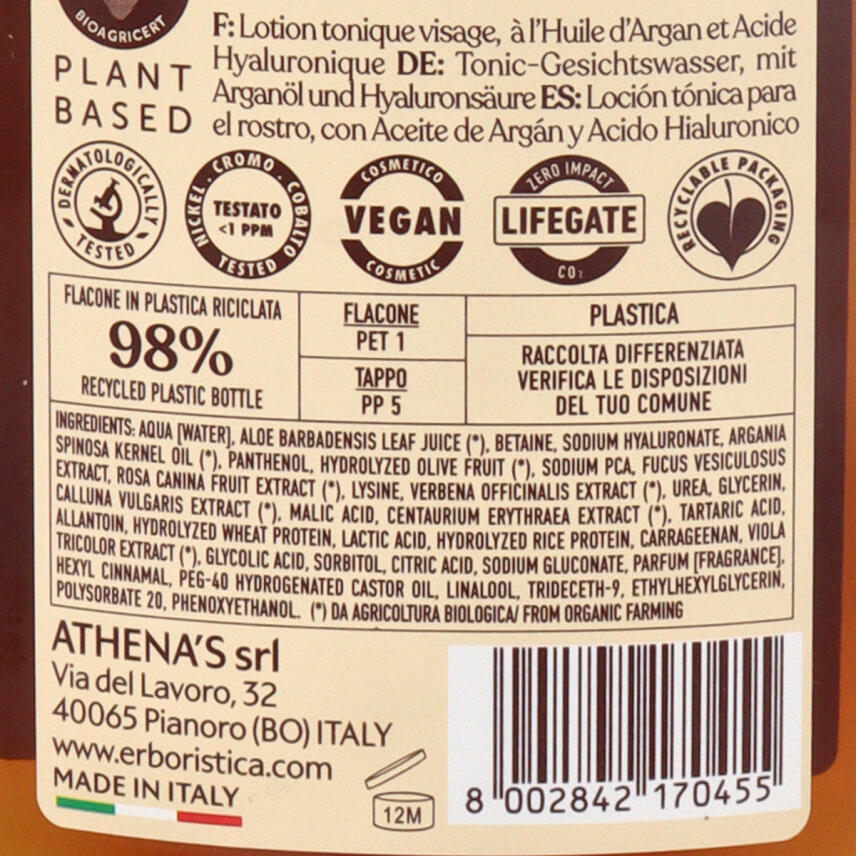 LErboristica di Athenas Gesichtswasser Lotion mit Argan&ouml;l 200 ml
