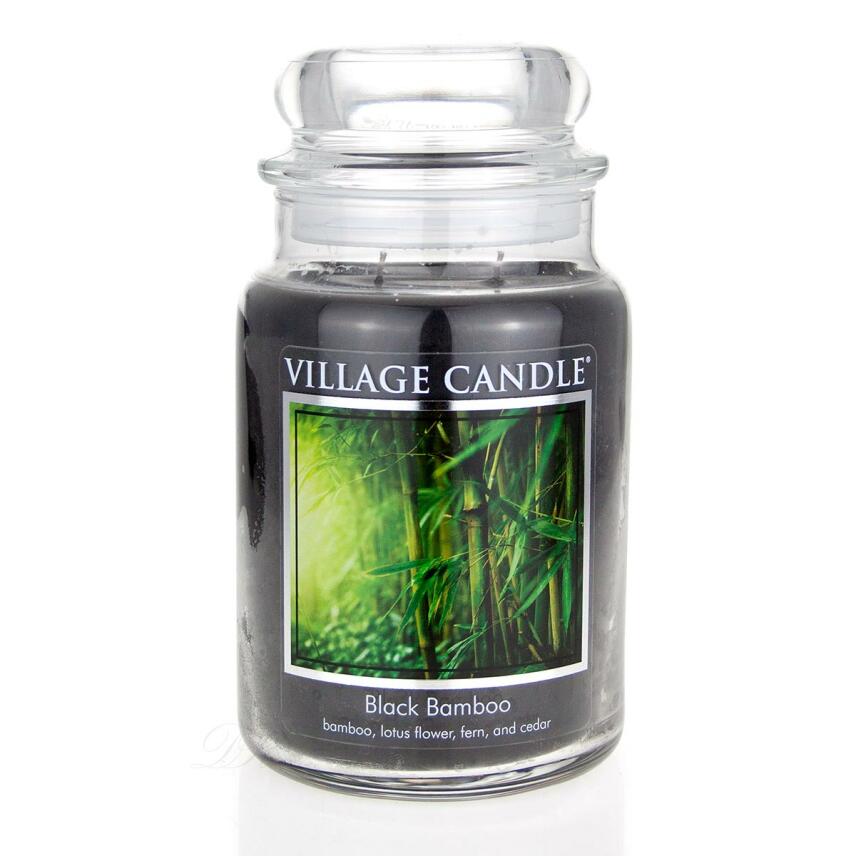 Village Candle Black Bamboo Duftkerze Gro&szlig;es Glas 626 g
