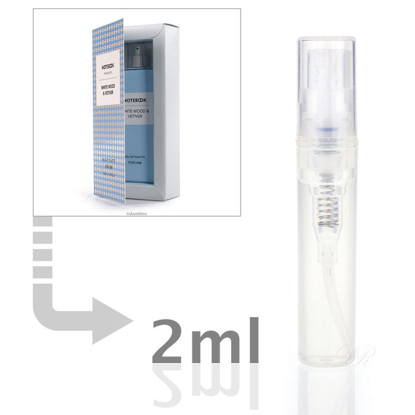 Aquolina Notebook White wood &amp; Vetiver Eau de Toilette f&uuml;r Herren 2ml Probe