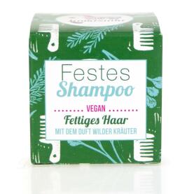 Lamazuna Festes Shampoo Vegan für fettiges Haar Wilde Kräuter 55 g
