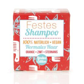 Lamazuna Festes Shampoo Vegan für normales Haar Orange Zimt 55 g