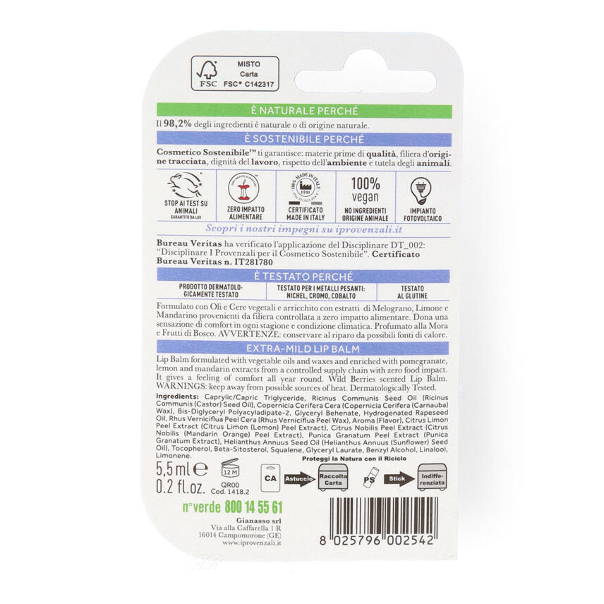 I Provenzali Lippenbalsam Brombeere &amp; Waldfrucht 5,7 ml