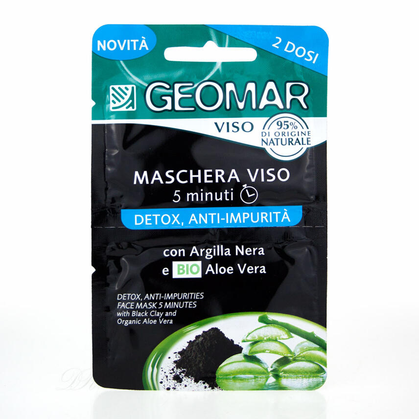 Geomar Gesichtsmaske Detox schwarzer Tonerde und Aloe Vera 2x 7,5 ml