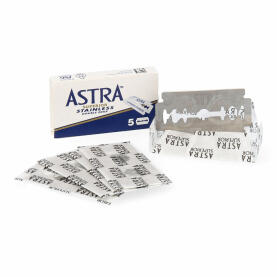 Astra Superior Stainless Double Edge blau Rasierklingen Packungsinhalt 5 Stück
