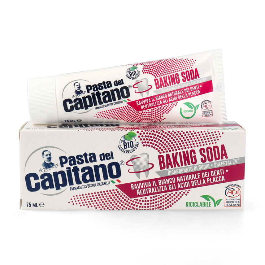 Pasta del Capitano Baking Soda Zahnpasta mit Bio Minze 75 ml
