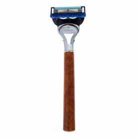 Omega F5144 razor with wooden handle and Gillette®...