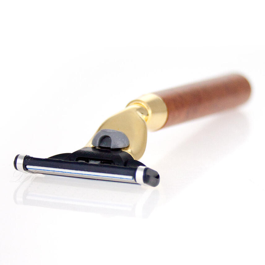 Omega Rasierset Wurzelholz M1144.2 Rasierpinsel Borste + Hobel