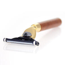 Omega Rasierset Wurzelholz M1144.2 Rasierpinsel Borste + Hobel