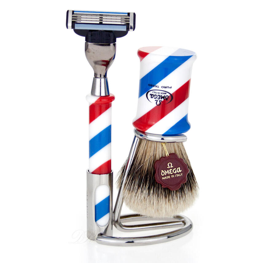 Omega omM6735.6 Rasierset mit Dachshaar Zupfhaar und Rasierer Gillette&reg; Mach3&reg;