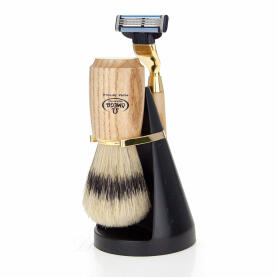 Omega Shaving Set with Shaving Brush Stand and 3 Blades...