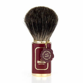 Omega 6190 Pure Badger Hair Shaving Brush - red handle