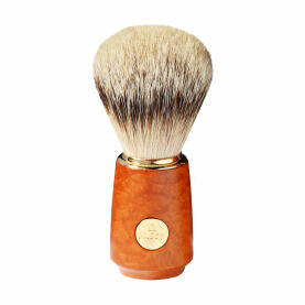 Omega Shaving Brush Badger Silvertip 6144 Handle made of...