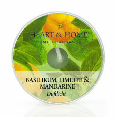 Heart &amp; Home Basilikum, Limette &amp; Mandarine Duftlicht 38 g