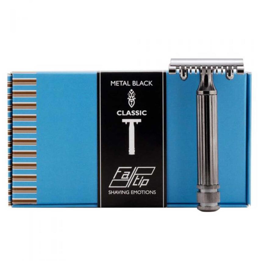 Fatip Metal Black Classic Gro&szlig; Rasierhobel offener Kamm 42109