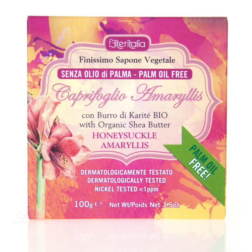 Iteritalia milde Seife ohne Palm&ouml;l Caprifoglio Amaryllis 100 g